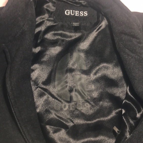 NWT Guess Large Charcoal Zipup Wool/Nylon Coat - Picture 10 of 15